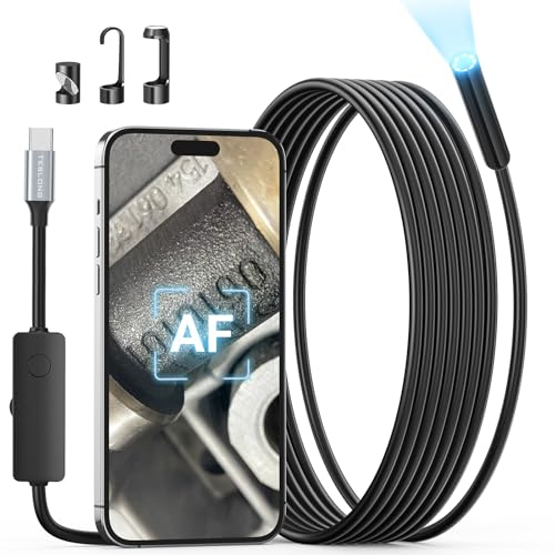 Teslong 2.0MP HD AF Auto Focus Borescope, 16.5ft Flexible Endoscope with Adjustable Lights, USB-C Inspection Camera for Plumbing, Automotive, Wall, fo