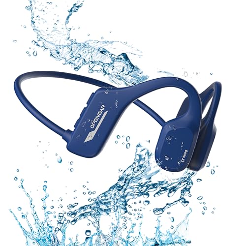 Bone Conduction Headphones IP68 Swimming Waterproof Dustproof Sweatproof MP3 Player Headset Underwater Music Player 8GB 1000 Songs, Open-Ear Wireless