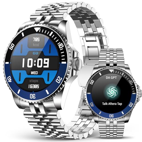 2025 DA GPT Smart Watch for Men, Heart Rate, Blood Pressure, Blood Oxygen, Sleep Monitor, 107 Sports Modes, 1.19-inch AMOLED Display, Waterproof Round