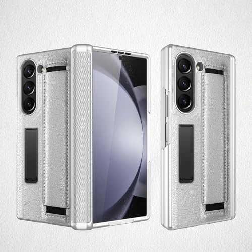​​for Samsung Galaxy Z Fold 7 Slim Case with Wrist Strap & Multi-Angle Stand, Built-in Hinge & Screen Protector Shockproof Full Body Drop Fall Pro
