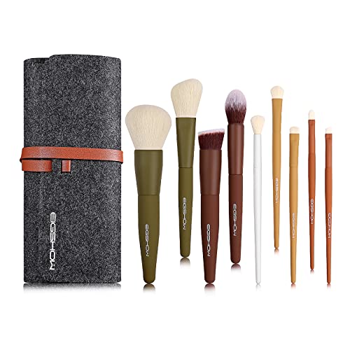 Makeup Brushes, EIGSHOW 5 Colors Essential Kabuki Makeup Brush Set with Ultra Soft Synthetic Fibers for Powder Blush Concealers Contouring Highlightin