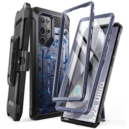SUPCASE for Samsung Galaxy S24 Ultra Case with Stand, [Unicorn Beetle Pro] [2 Front Frames] [Built-in Screen Protector & Belt-Clip] Military-Grade Pro