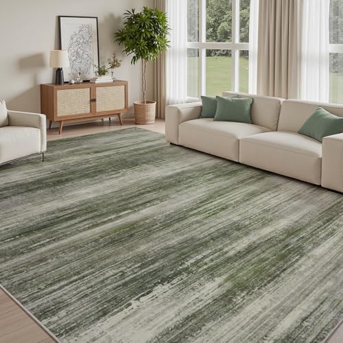 PADOOR Modern Abstract Area Rug - 8x10 Washable Rugs Non-Slip, Large Rug Ultra Soft Low Pile Rugs for Living Room Bedroom Dining Room Nursery Room Pla