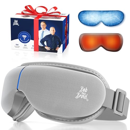 Bob and Brad Augenmassagegerät mit Fernbedienung, EyeOasis 2 Plus Eye Massager mit Wärme, Kompression und Musik, Elektrische Massagebrille zur Linde