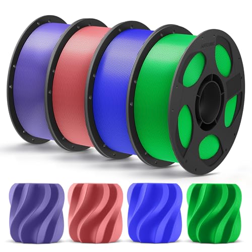 ANYCUBIC PLA+ 3D Printer Filament 1.75mm, High Toughness 3D Printing Filament, Dimensional Accuracy +-- 0.02mm, Print with Most FDM 3D Printers, 4 Pac