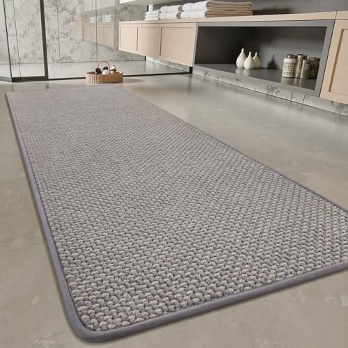 PADOOR-Bath Mat Runner-Super Absorbent Chenille Bathroom Mats-Rubber Backed Bath Mats for Bathroom Non Slip, Machine Washable Bathroom Runner Rugs Fro