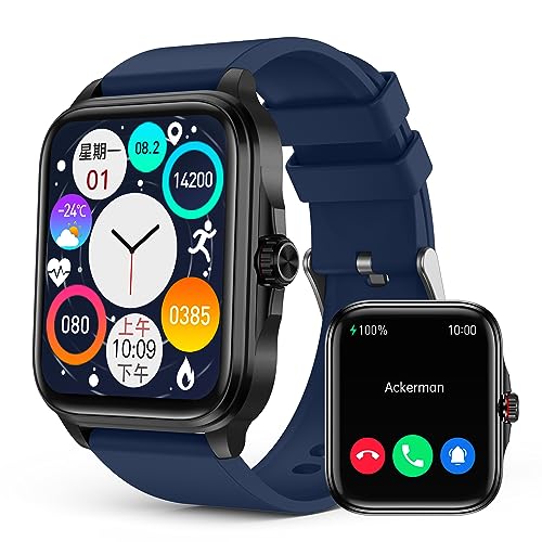 EGQINR Smartwatch da 1,91" HD, Orologio Fitness Con Monitor METT-Temperatura, Impermeabile IP67 Compatibile Con Android e iOS blu