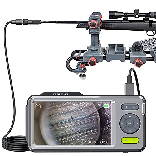 Teslong Rifle Borescope with 5" Monitor, Bore Inspection Camera Visual Gun Cleaning System-Fits .20 Caliber & Larger- w-45-inch Flexible Probe, 5-inch
