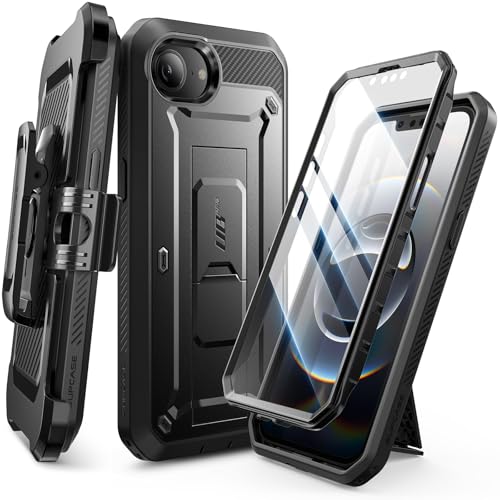 SUPCASE for iPhone 16e Case with Screen Protector (Unicorn Beetle Pro), [Built-in Stand & Belt-Clip] [Military-Grade Protection] Full Body Phone Case