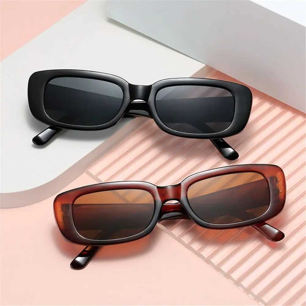 Vintage Black Square Sunglasses Woman Luxury Brand Small Rectangle Sun Glasses Female Gradient Clear Mirrored Sun GlassesX240920