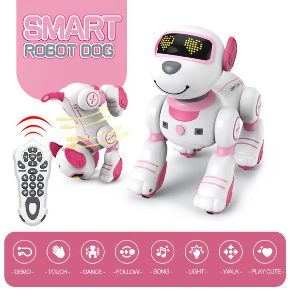 Electric-RC Animals Funny RC Electronic Stunt Voice Command Programmable Touch-sense Music Song Robot Dog Toys for Girls Children&#039;s 230
