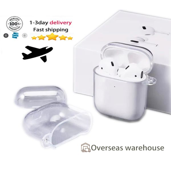 For airpods air pro 2 3 4 2nd generation Headband Headphone Accessories Transparent Solid Silicone Waterproof Protective case airpod Maxs He