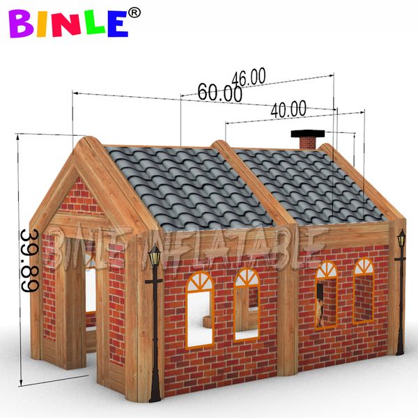 custom made giant 8x5x4.5mH (26x16.5x15ft) inflatable irish pub with fire place,inflatable bar Vintage house tent for coporate events
