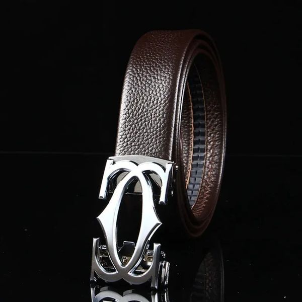 Korean style fully matched mens belt business automatic checkout full grain leather belt 240925