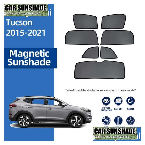 Car Sunshade Hyundai Tucson Tl 20152021 Magnetic For Front Windshield Frame Curtain Rear Side Window Drop Delivery Automobiles Motor Dhso2
