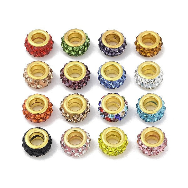 Alloy Rhinestone Clay Pave Beads