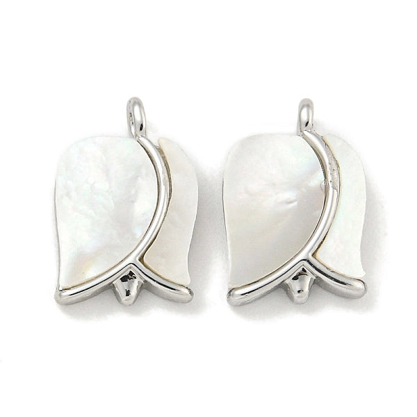 Messing Pavé Muschel Rose Blume Charms