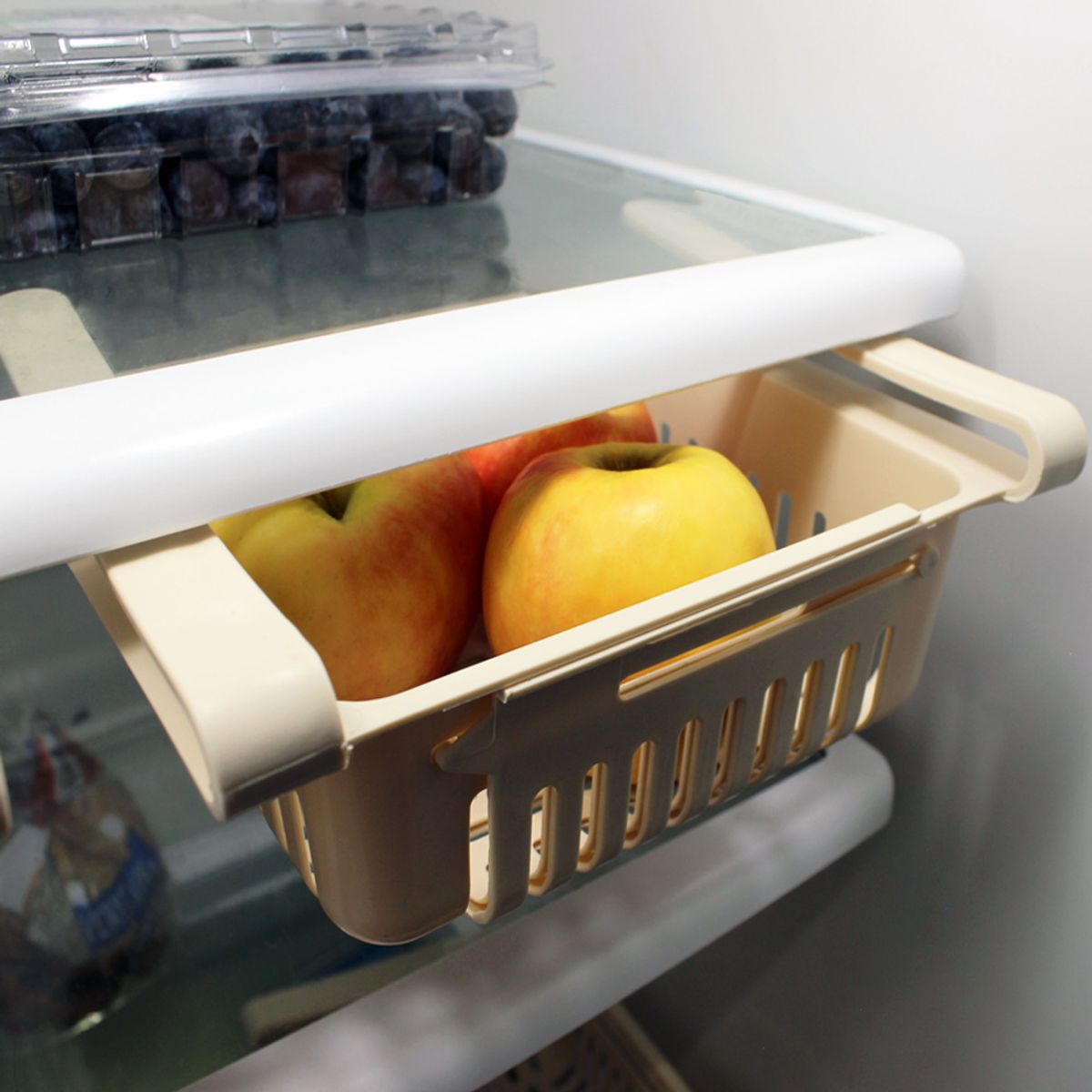 Adjustable Refrigerator Storage Drawer - Cream