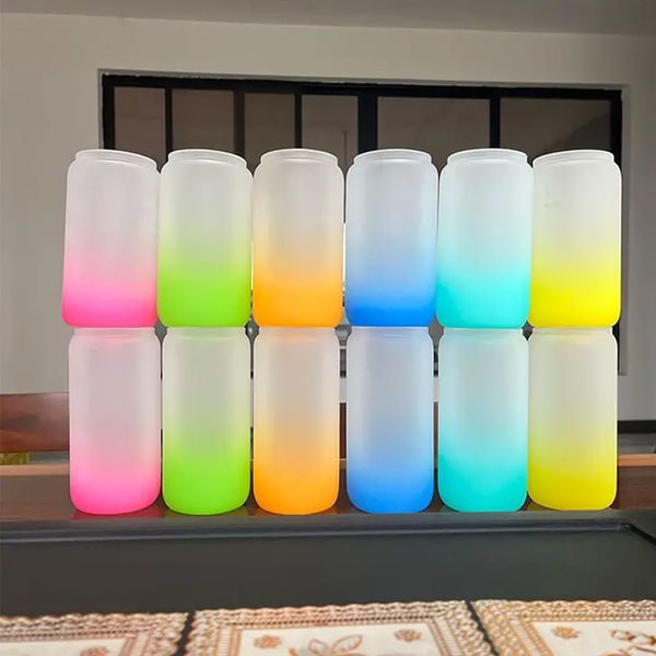 Versatile 16oz Gradient Color Beer Mug Choose from Multiple Lid Styles