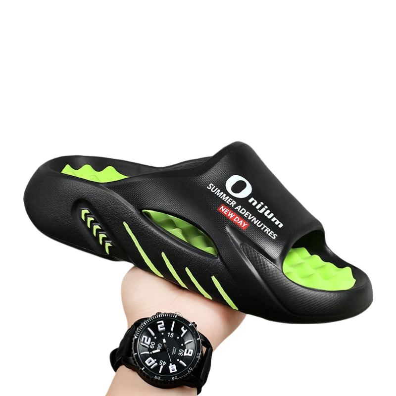 2024 New Men Massage Slippers Slides Indoor Outdoor Sandals Beach Casual Shoes Comfortable Sole Men&#039;s Slippers Big Size 38-47