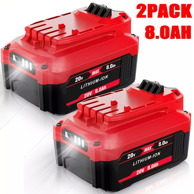 TEMU 2 Pack 20v 8.0ah Cmcb202-2 Replacement For V20 Lithium Compatible With 20v Battery Cmcb205 Cmcb204 Cmcb206 Cmcb202 Cmcb201 Cordless Power Tools