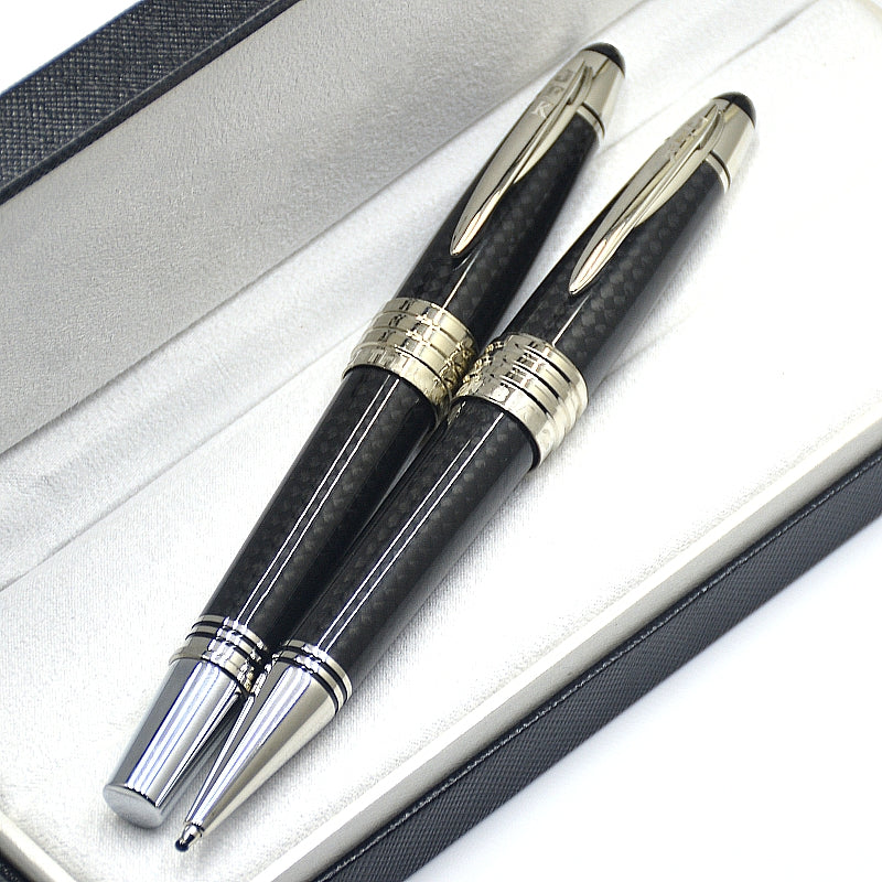 wholesale Limited edition John F. Kennedy Black Carbon fiber Rollerball Ballpoint pen Fountain pens Writing office school supplies with JFK Serial N