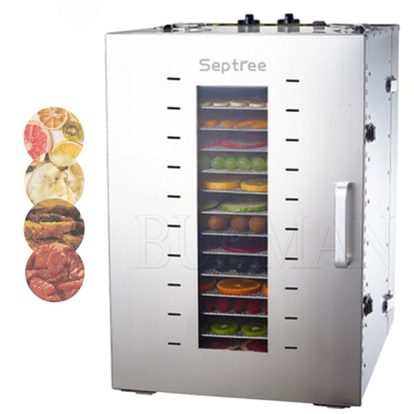 Food Dehydrator Fruit Vegetable Drying Machine Snacks Meat Dryer 16 Layer Stainless Steel Dry Fruit Machine