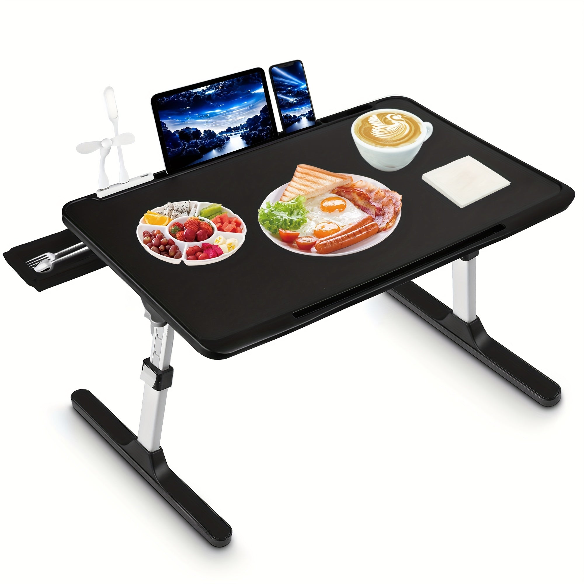TEMU Lap Desk For Laptop Bed Trays For Eating And Laptops Bed Desk Bed Table Tray Stand With Cup Holder-drawer Lap Tray Breakfast In Bed Tray For