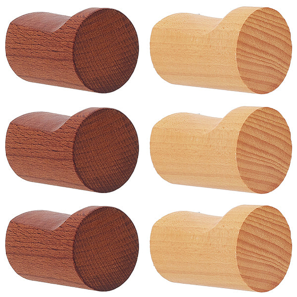 6 ensemble de cintres à crochets en bois de 2 couleurs