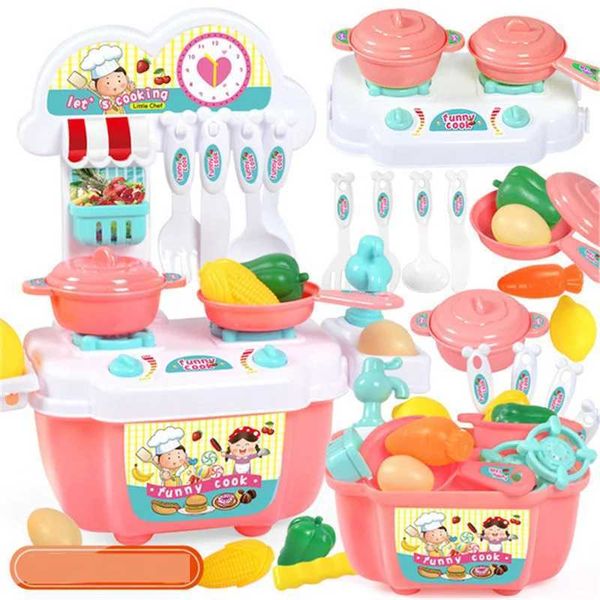 22 childrens mini kitchen cooking toy set simulated cooking food game with pot cooking software game role-playing toy girl gift X241107