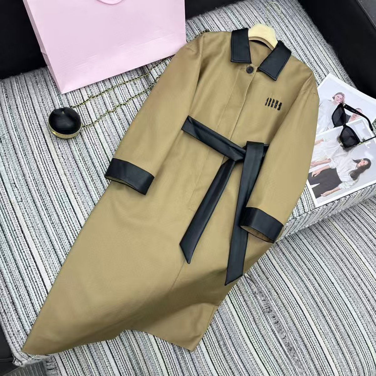 Womens Trench Coats Jackets Long Slim Belt Wind Coat Long Sleeves Tops Windbreaker Designer Woman Jacket High Street Windproof S-L