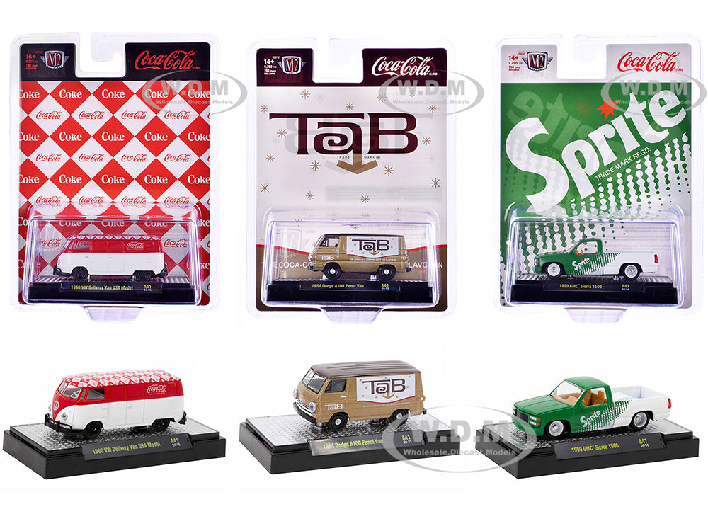 "Sodas" Set of 3 pieces Release 41 Limited Edition to 9250 pieces Worldwide 1-64 Diecast Model Cars by M2 Machines