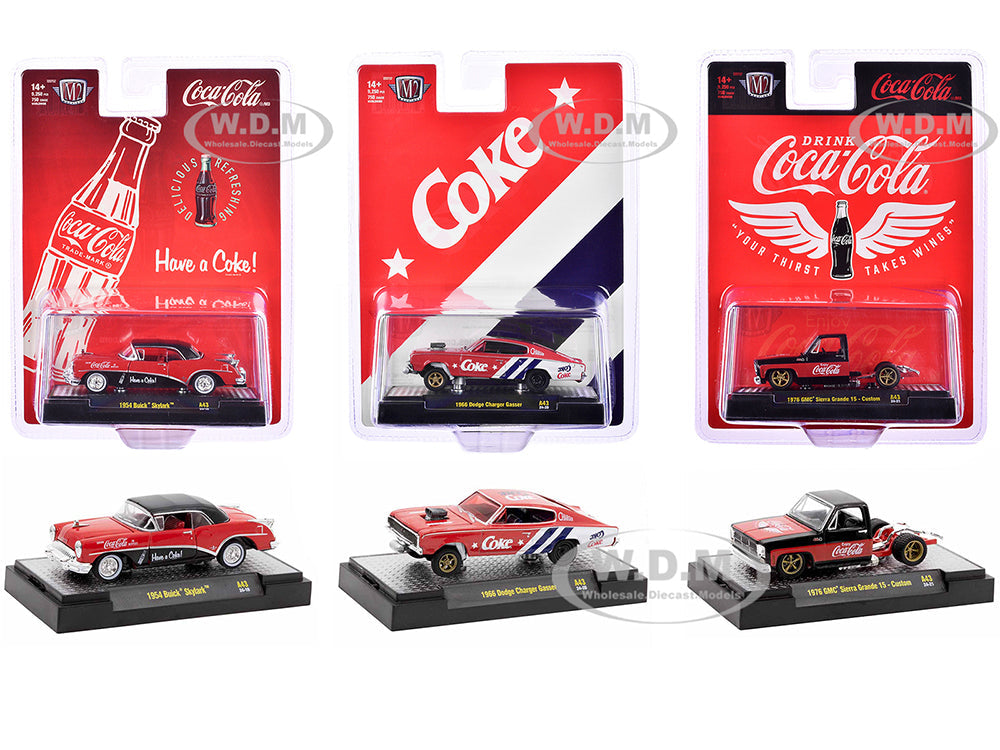 "Coca-Cola" Set of 3 pieces Release 43 Limited Edition to 10000 pieces Worldwide 164 Diecast Model Cars by M2 Machines