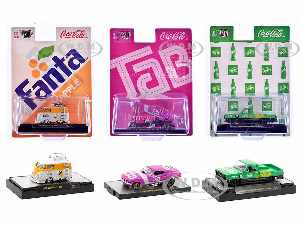 "Sodas" Set of 3 pieces Release 47 Limited Edition to 9250 pieces Worldwide 1-64 Diecast Model Cars by M2 Machines