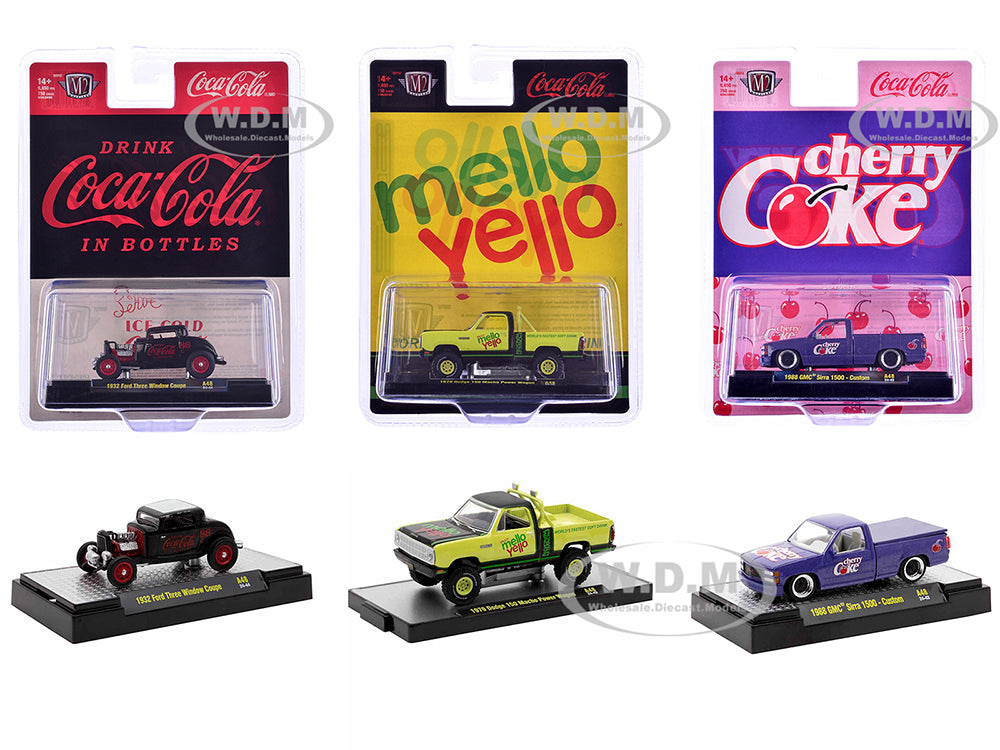 "Sodas" Set of 3 pieces Release 48 Limited Edition to 9650 pieces Worldwide 1-64 Diecast Model Cars by M2 Machines