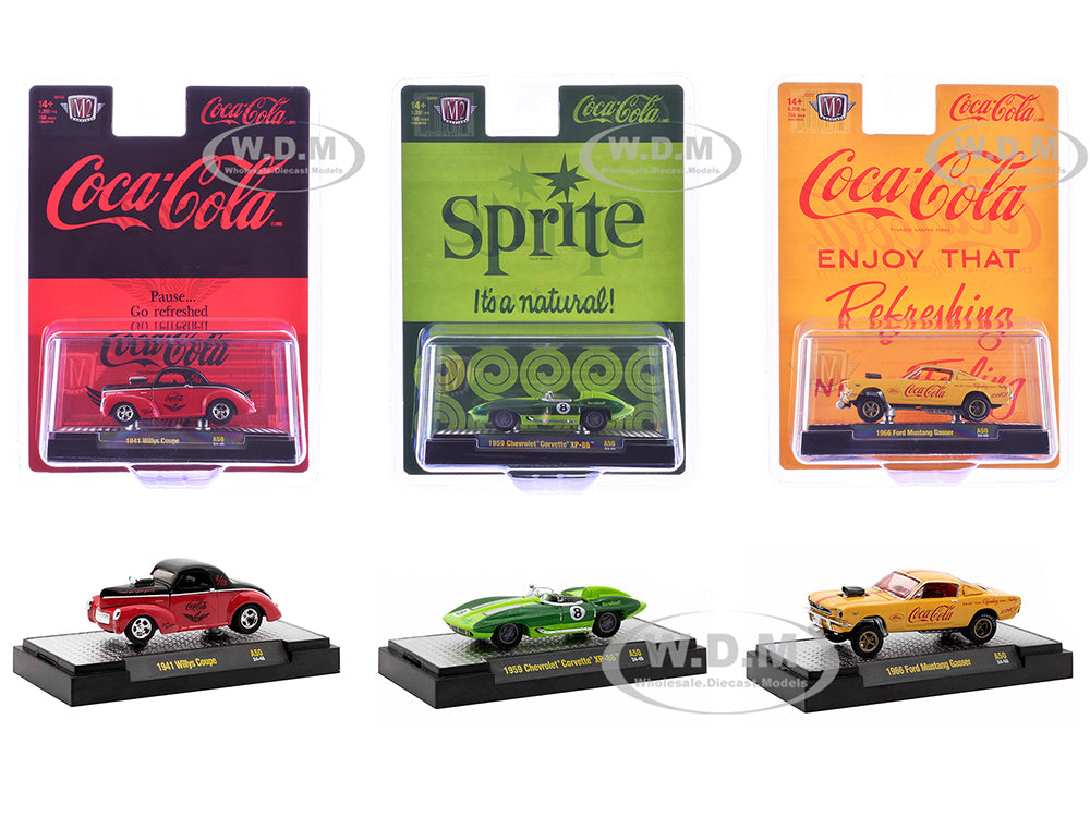 "Sodas" Set of 3 pieces Release 50 Limited Edition to 10000 pieces Worldwide 1-64 Diecast Model Cars by M2 Machines