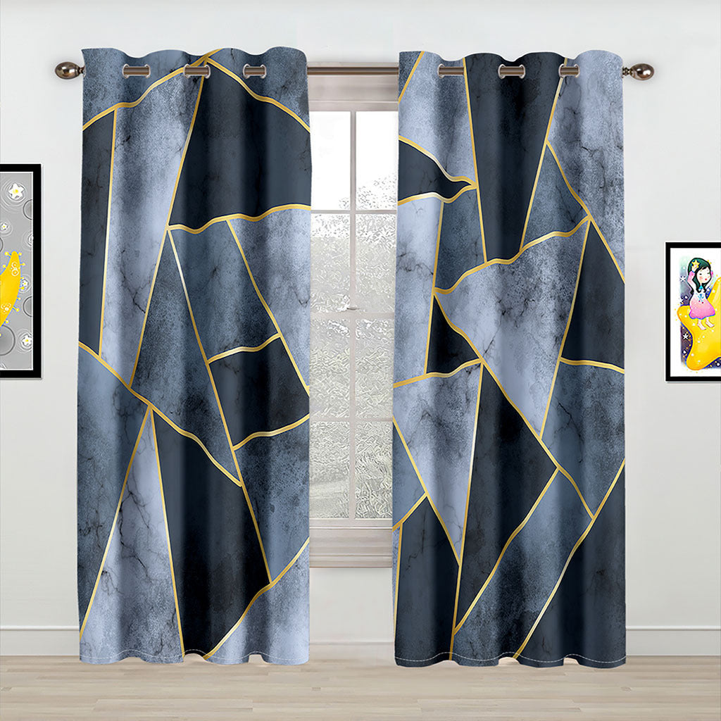 YL-37090 High-precision Customized 3D Curtain Printing Finished Landscape Wave Curtain Blackout Curtain