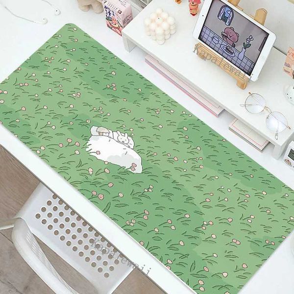 Cute Plant Gaming Accessories MousePads Computer Laptop Gamer Extended Mouse Mat Large Anime Mouse Pad Rubber Keyboard Table Mat Y240821