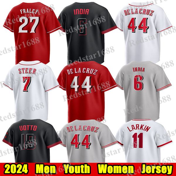 Custom S-4XL 2024 City Connect baseball jersey Elly De La Cruz Jonathan India Matt McLain Jake Fraley Ken Griffey Hunter Greene Joey Votto M