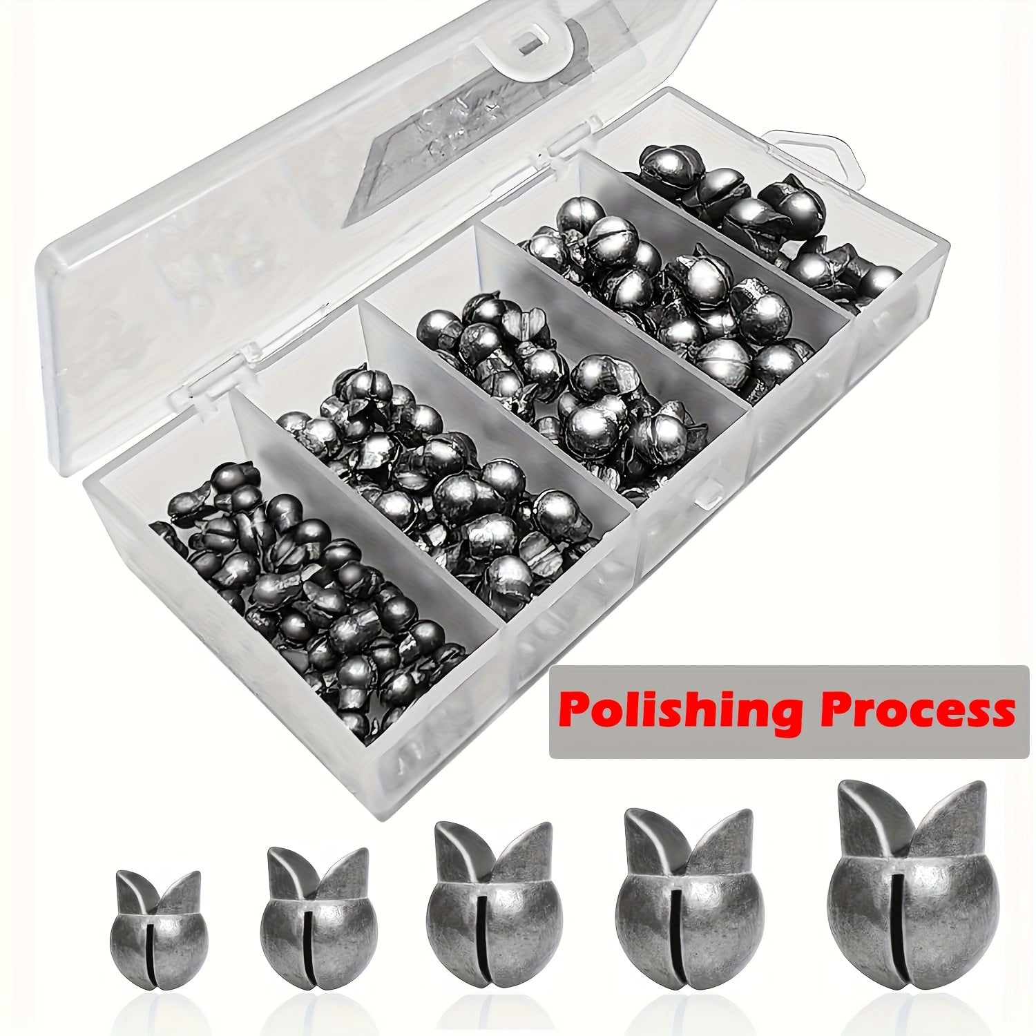 TEMU 120pcs Fishing Weights Sinkers - Premium Split Shotfishing Weights Sinkers - Round Removable Fishing Sinkers - 5sizes