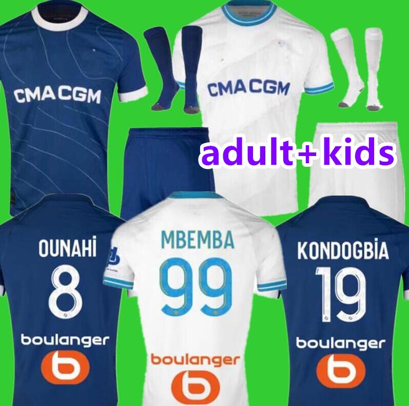 23 24 maillot ALEXIS MarseilleS soccer jerseys home 30th white Anniversary Special 2023 PLAYER FAN GUENDOUZI PAYET CLAUSS football shirts adult kids