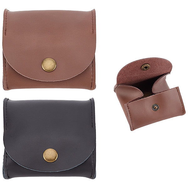 2 Stück 2 Farben rechteckige Mehrzweck-Make-up-Taschen aus Rindsleder