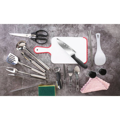 LakeForest® 19-Piece Camping Cooking Utensil Kit