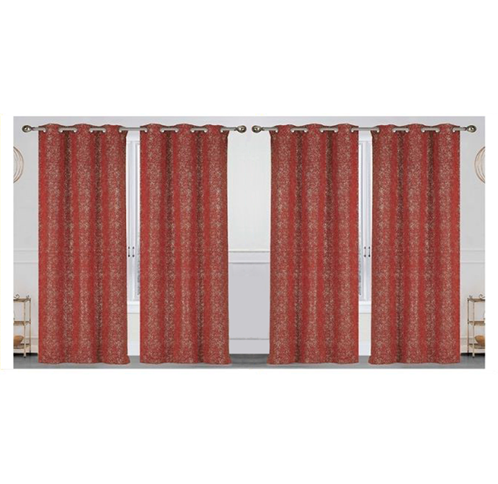 Metallic Textured 84" Blackout Grommet Top Curtain Panels (Set of 4) - Rust