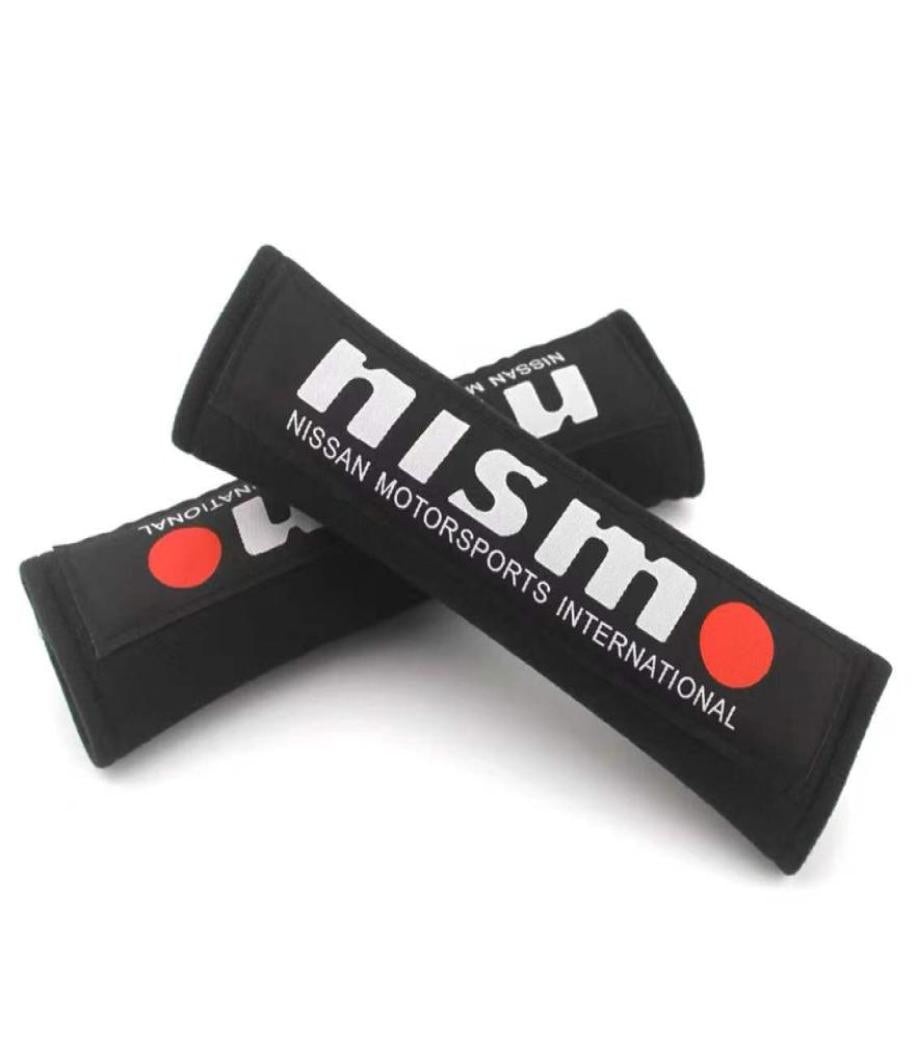 2 x NISMO JDM Style Cotton Auto Seat Belt Cover Shoulder Strap Pads for 180SX 240SX 350Z 370Z G35 G37 GTR Silvia Skyline4544679