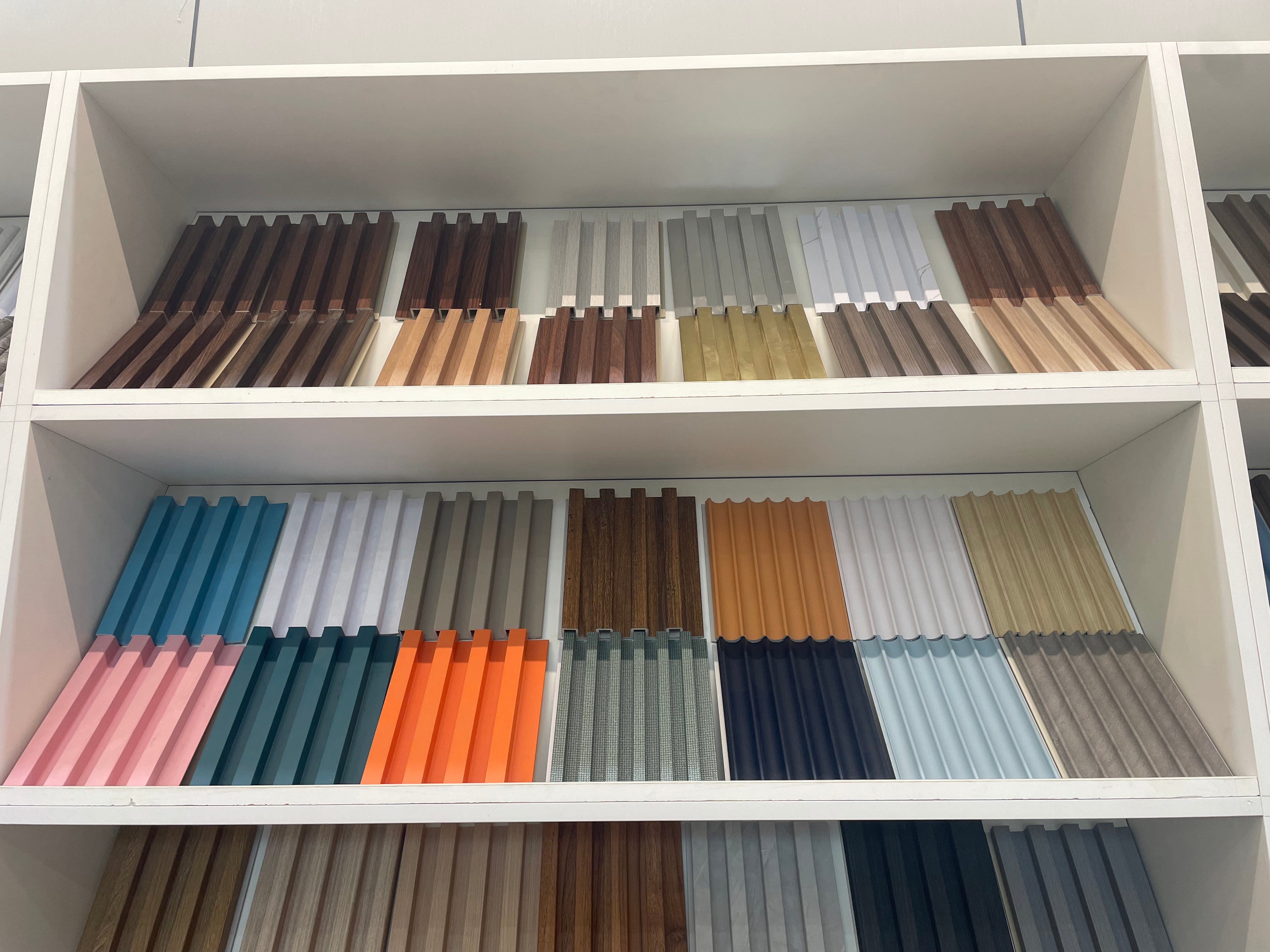 160 Grooved Grille New Material Fireproof Wall Panel Wood Grain Wood Plastic Grille Wall Panel