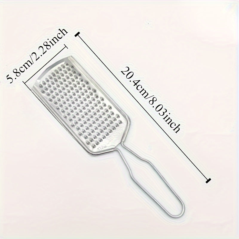 TEMU Versatile Stainless Steel Cheese Grater & Fruit Peeler - Portable Kitchen Gadget For Citrus, Potatoes, And