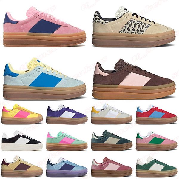 Top Designer Women Bold Low Platform Running Shoes Cream Leopard Pink Glow Collegiate Green Almost Blue Yellow Mens Flat Trainers Sneakers 3