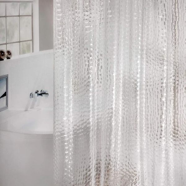 Water Cube Shower Curtain Transparent Waterproof 3D EVA Bath Curtains Liner for Bathroom Bathtub Bathing Cover with Hooks 241105