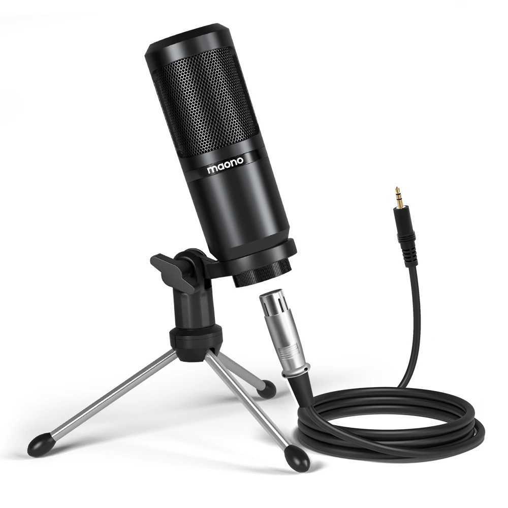 Microphones Maono PM360TR Condenser Microphone Podcast Microphone 3.5mm Mic for ComputerLaptopPhoneSound CardYouTubeGamingRecording S246110